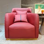 Modern Luxury Sofa Set with Multi-Process Quilted Craftsmanship, High-Gloss Natural Wood Veneer & Gold Stainless Steel Accents